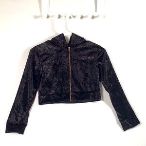 Girls Black Velvet Jacket